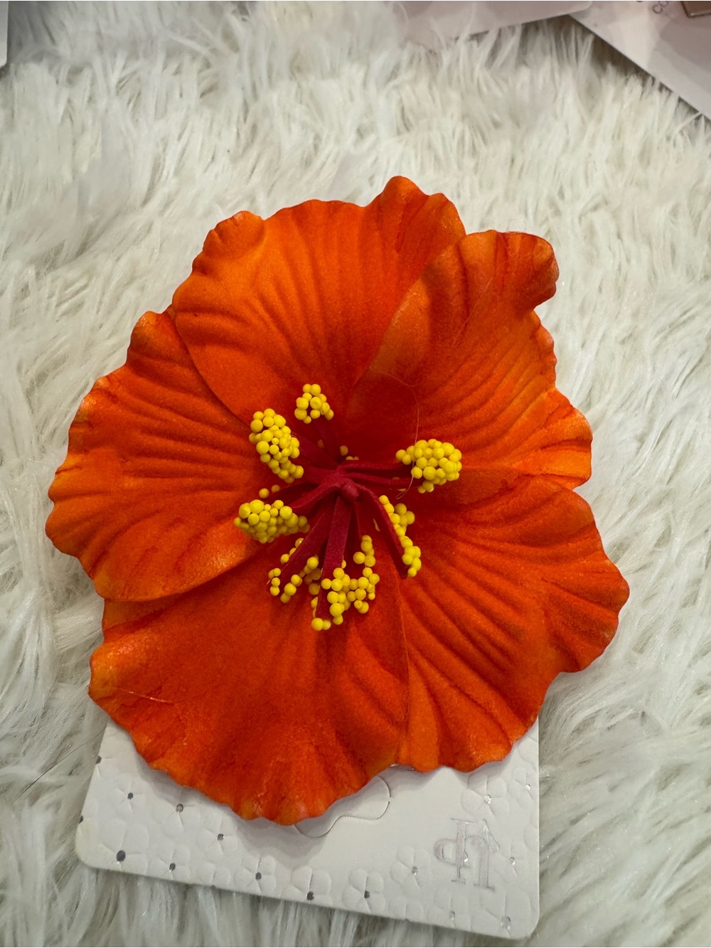 Bright Orange hibiscus Flower Hawaii Hair Clip summer vacation